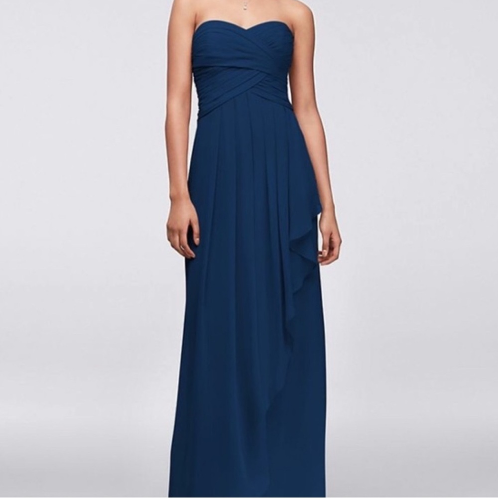 David's Bridal Strapless Marine Gown